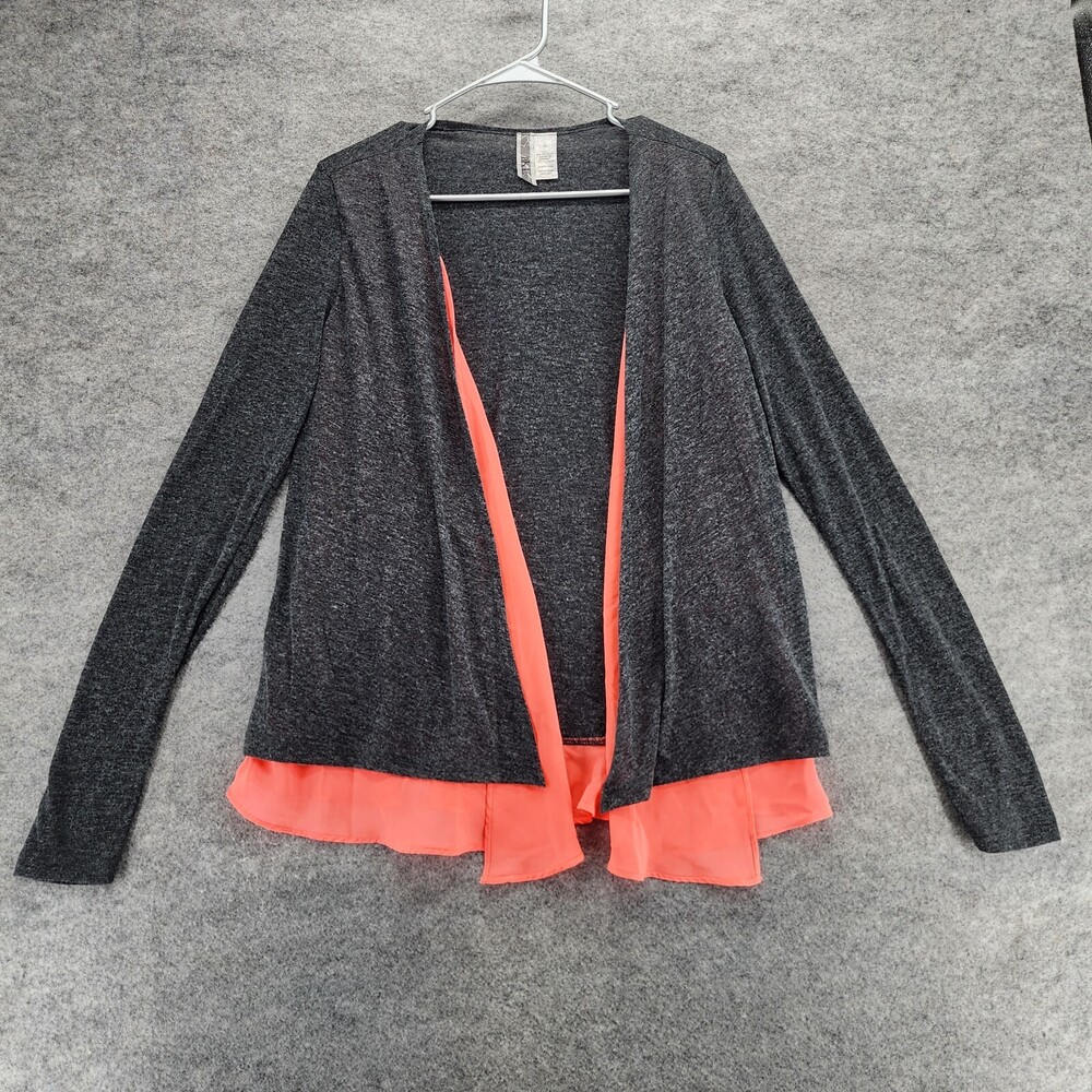 BKE Buckle Cardigan Womens Medium Long Sleeve Open Front Gray